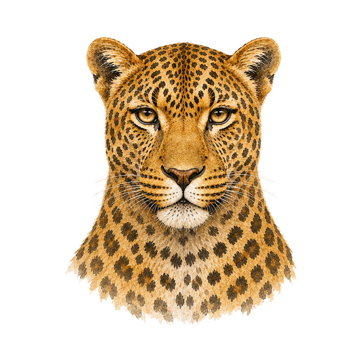 Leopard watercolour portrait