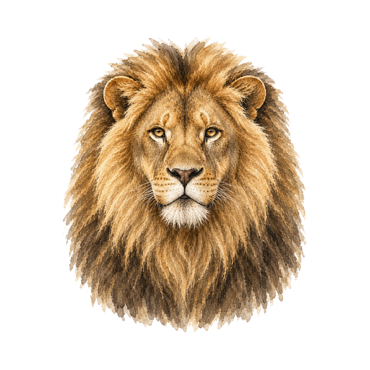 Lion watercolour portrait