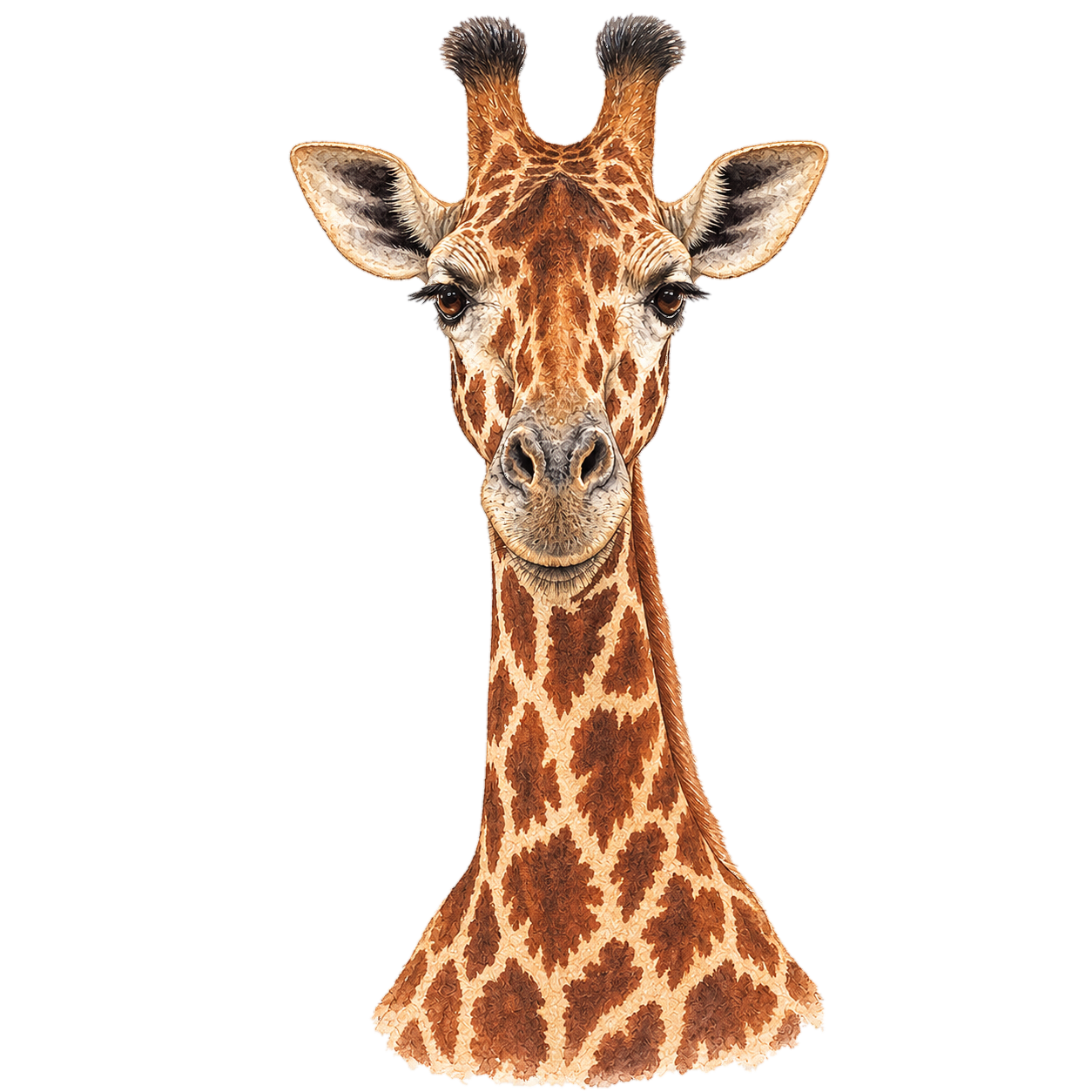 Giraffe watercolour portrait