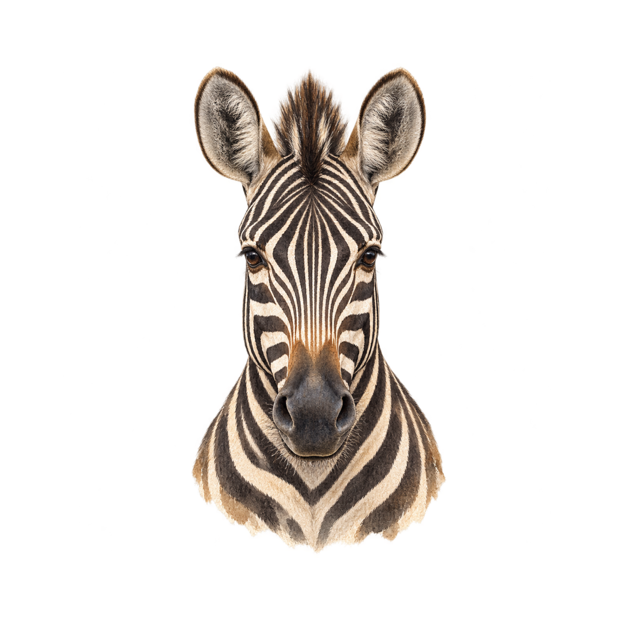 Zebra watercolour portrait